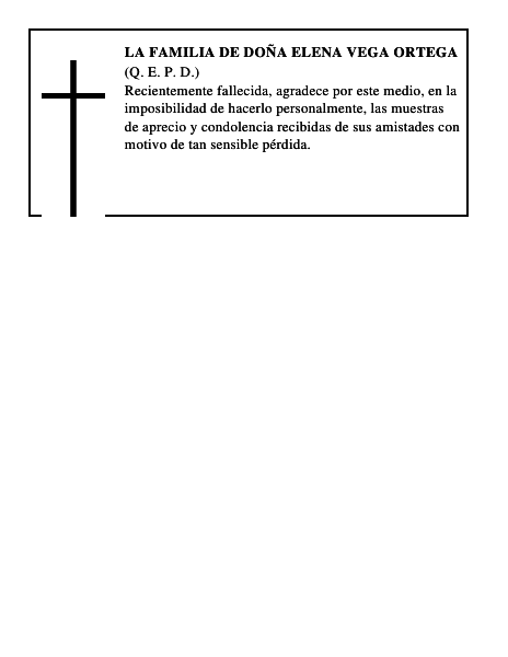 LA FAMILIA DE DOÑA ELENA VEGA ORTEGA