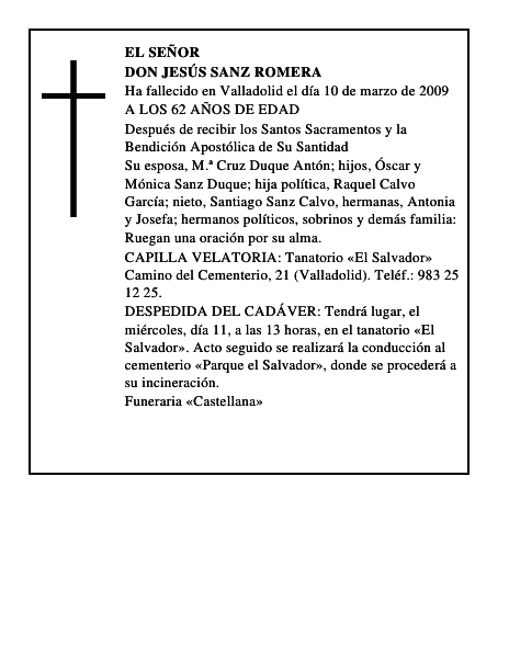 DON JESÚS SANZ ROMERA