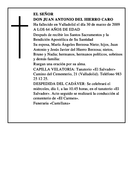 DON JUAN ANTONIO DEL HIERRO CARO