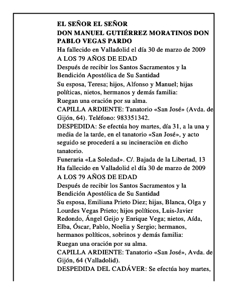 DON MANUEL GUTIÉRREZ MORATINOS DON PABLO VEGAS PARDO