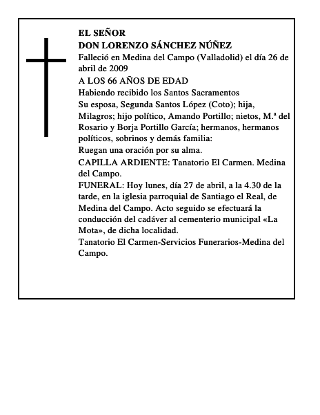 DON LORENZO SÁNCHEZ NÚÑEZ