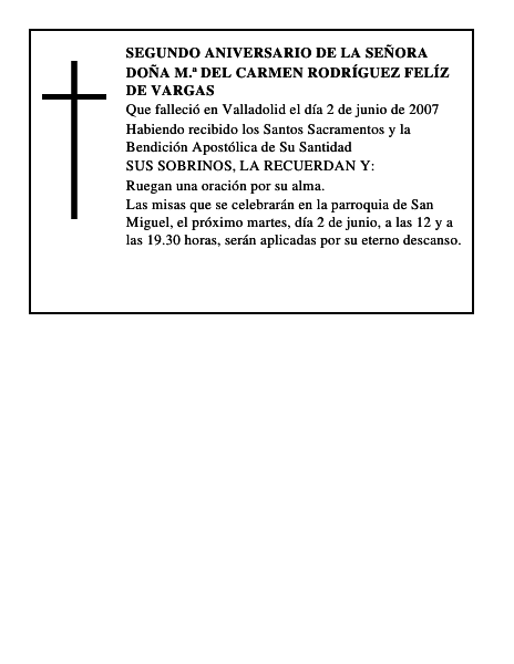 DOÑA M.ª DEL CARMEN RODRÍGUEZ FELÍZ DE VARGAS