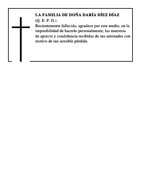 LA FAMILIA DE DOÑA DARÍA DÍEZ DÍAZ