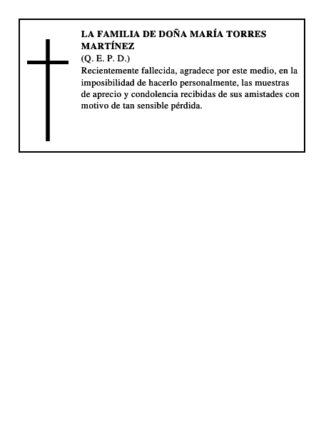 LA FAMILIA DE DOÑA MARÍA TORRES MARTÍNEZ