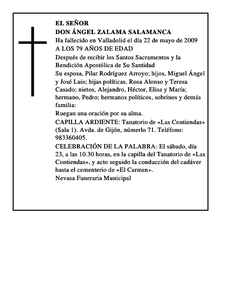 DON ÁNGEL ZALAMA SALAMANCA