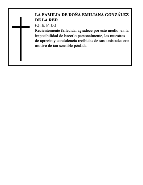 LA FAMILIA DE DOÑA EMILIANA GONZÁLEZ DE LA RED