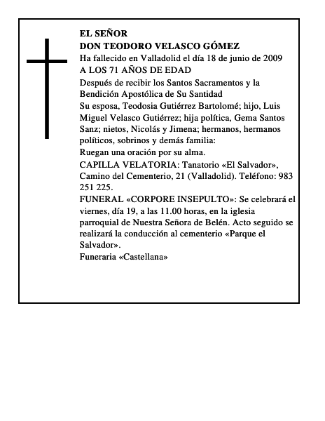 DON TEODORO VELASCO GÓMEZ