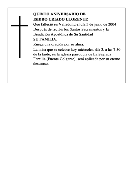 ISIDRO CRIADO LLORENTE