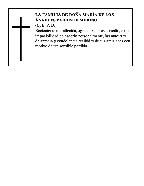 LA FAMILIA DE DOÑA MARÍA DE LOS ÁNGELES PARIENTE MERINO
