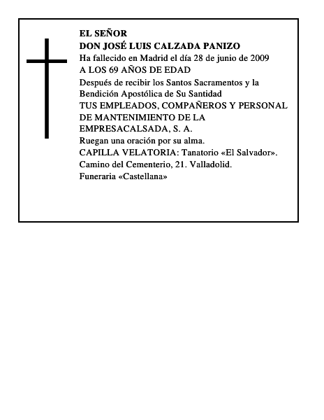 DON JOSÉ LUIS CALZADA PANIZO