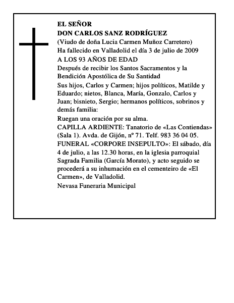 DON CARLOS SANZ RODRÍGUEZ
