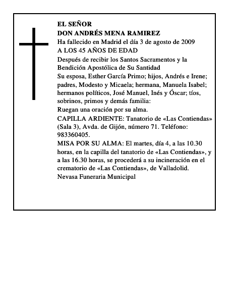 DON ANDRÉS MENA RAMIREZ