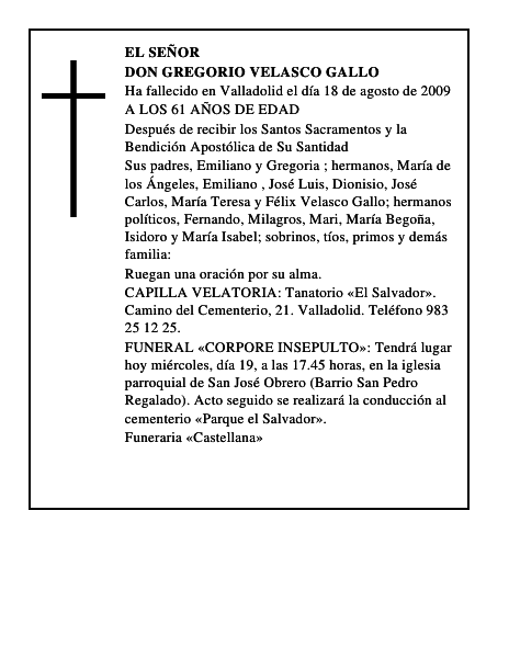 DON GREGORIO VELASCO GALLO