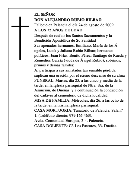 DON ALEJANDRO RUBIO BILBAO