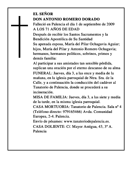 DON ANTONIO ROMERO DORADO
