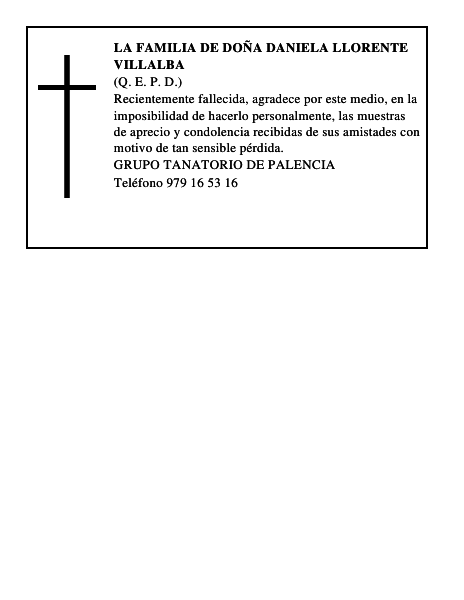 LA FAMILIA DE DOÑA DANIELA LLORENTE VILLALBA