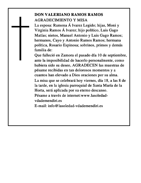 DON VALERIANO RAMOS RAMOS