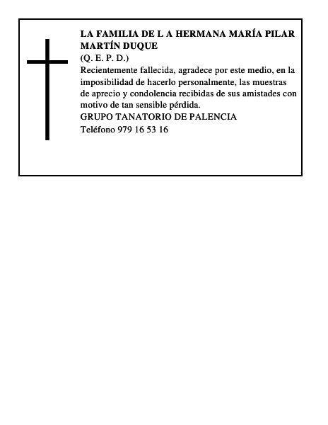 LA FAMILIA DE L a hermana MARÍA PILAR MARTÍN DUQUE