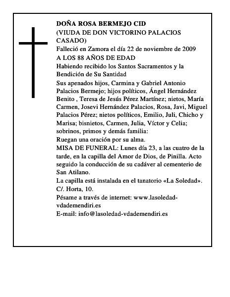 DOÑA ROSA BERMEJO CID