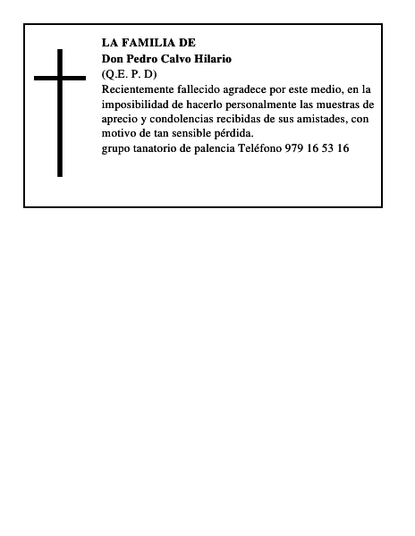 Don Pedro Calvo Hilario