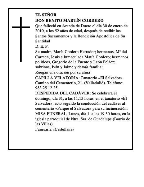 Don Benito Martín Cordero