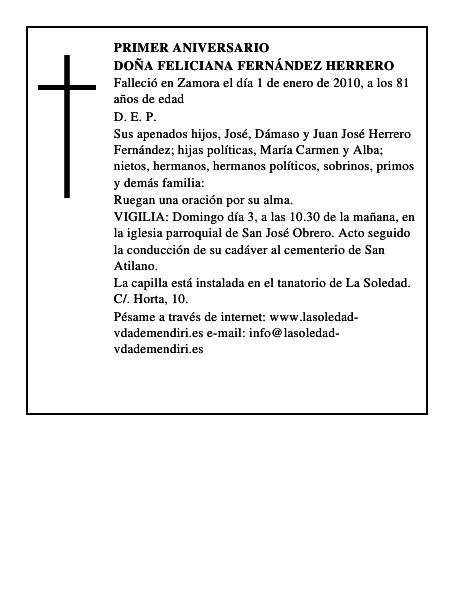 Doña Feliciana Fernández Herrero