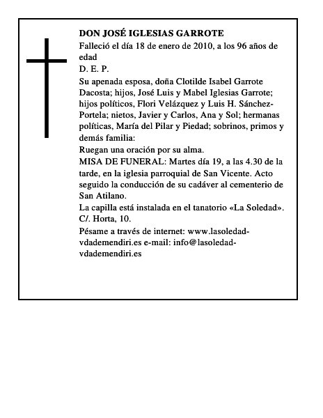 Don José Iglesias Garrote