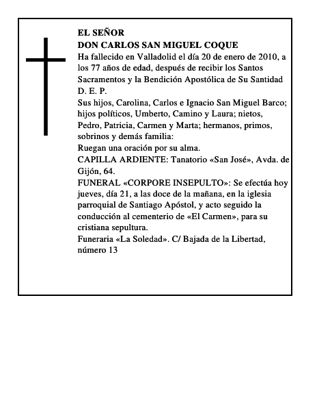 Don Carlos San Miguel Coque