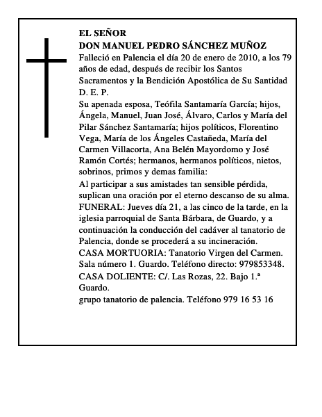 Don Manuel Pedro Sánchez Muñoz
