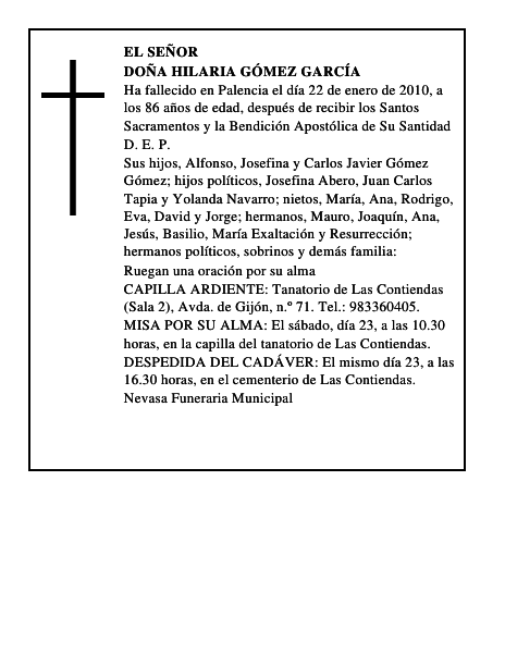 Doña Hilaria Gómez García