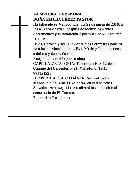 Doña Emilia Pérez Pastor