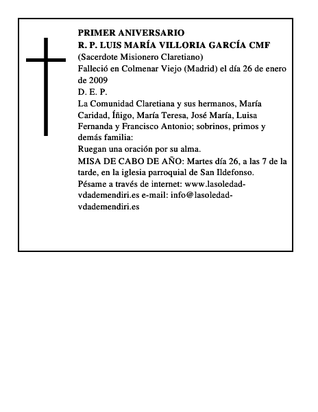 R. P. Luis María Villoria García CMF