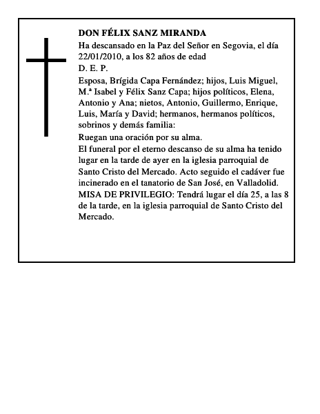 Don Félix Sanz Miranda