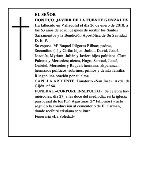 Don Fco. Javier de la Fuente González