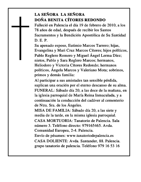 Doña Benita Cítores Redondo