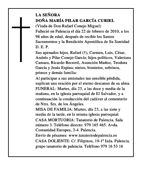 Doña María Pilar García Curiel