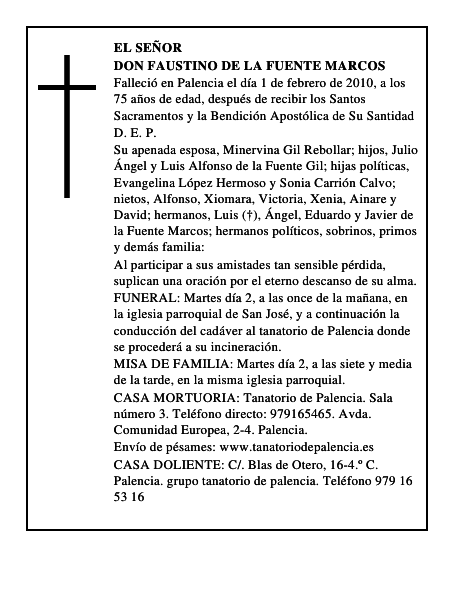 Don Faustino de la Fuente Marcos