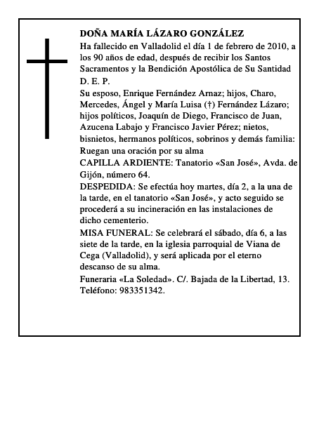 Doña María Lázaro González