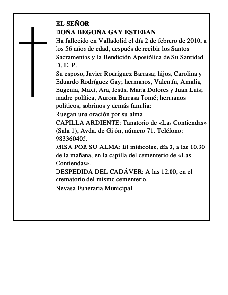 Doña Begoña Gay Esteban
