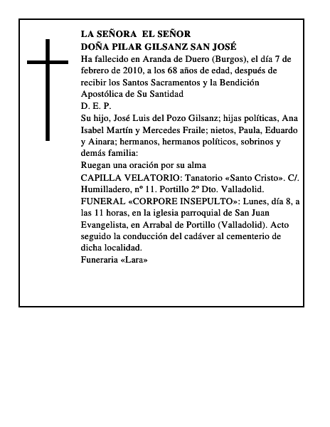 Doña Pilar Gilsanz San José