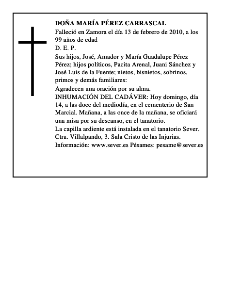 Doña María Pérez Carrascal