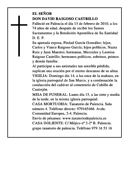 Don David Raigoso Castrillo