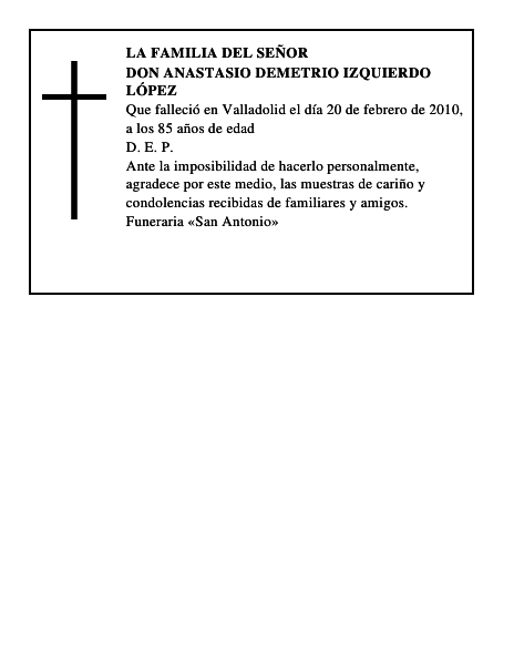 Don Anastasio Demetrio Izquierdo López