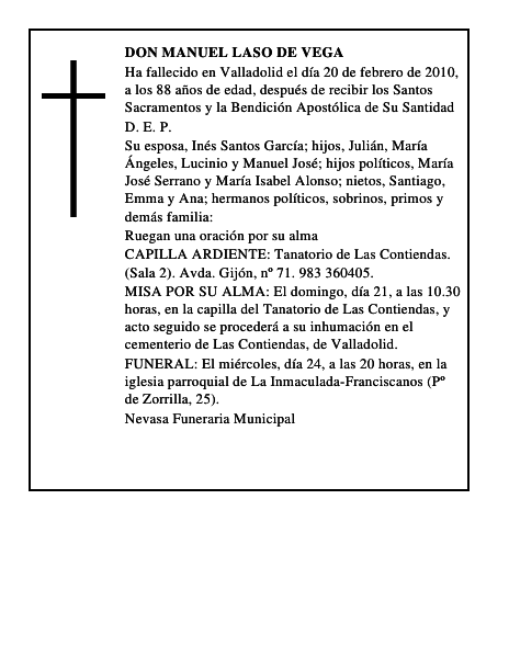 Don Manuel Laso de Vega