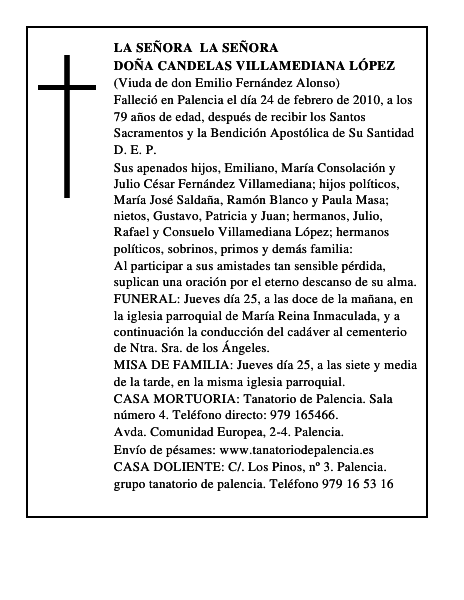 Doña Candelas Villamediana López