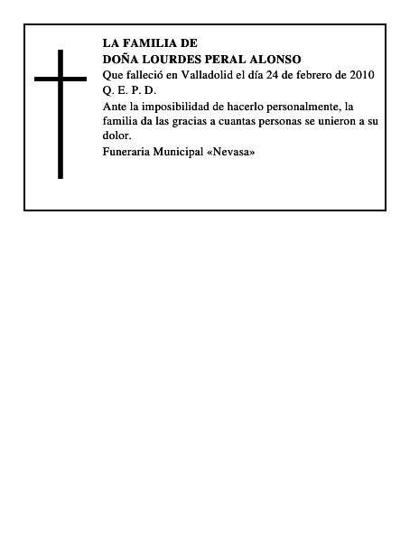 Doña Lourdes Peral Alonso