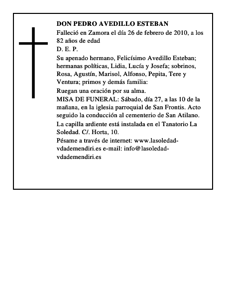Don Pedro Avedillo Esteban