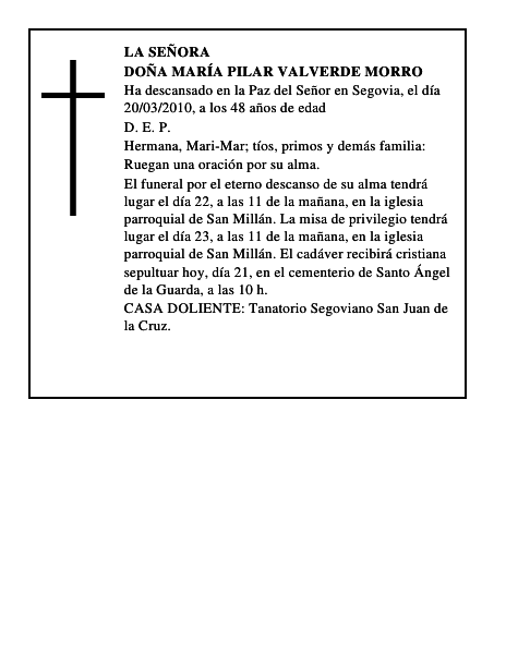 Doña María Pilar Valverde Morro