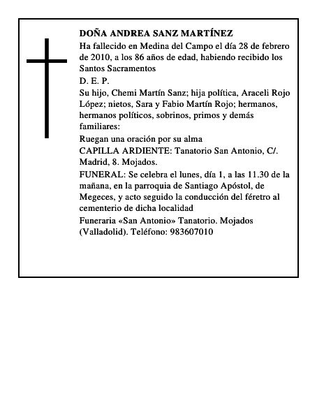 Doña Andrea Sanz Martínez