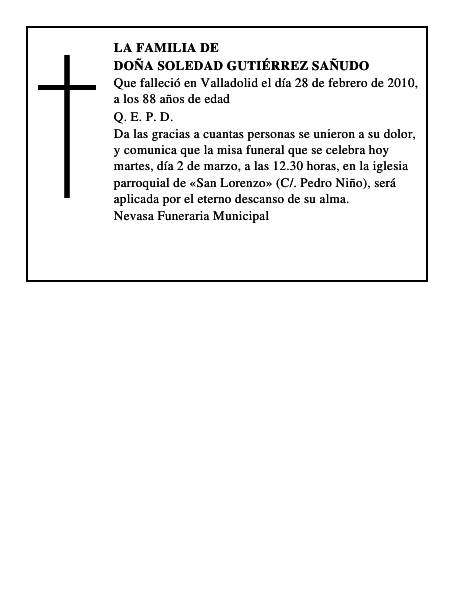 Doña Soledad Gutiérrez Sañudo
